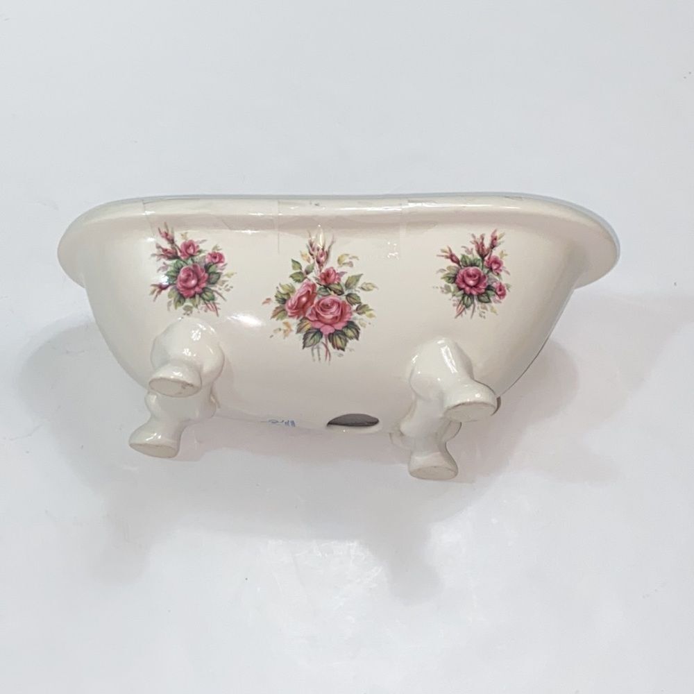 VTG, VB ATHENA CALIFORNIA MADE IN USA MINIATURE PORCELAIN CLAW FOOT TUB SOAP